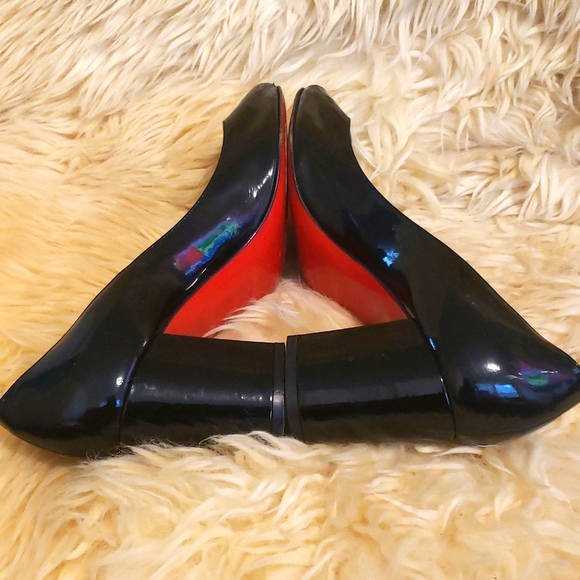 Vintage Christian Louboutin black patent leather peep toe heels size 39 1/2 - Picture 2 of 4